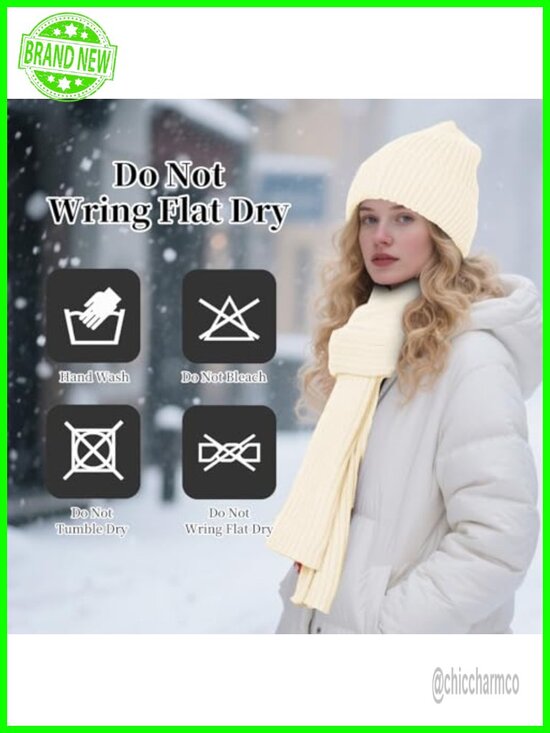 Winter Knit Beanie Hat Scarf Gloves Set, Touchscreen Gloves, Cold Weather main image 4